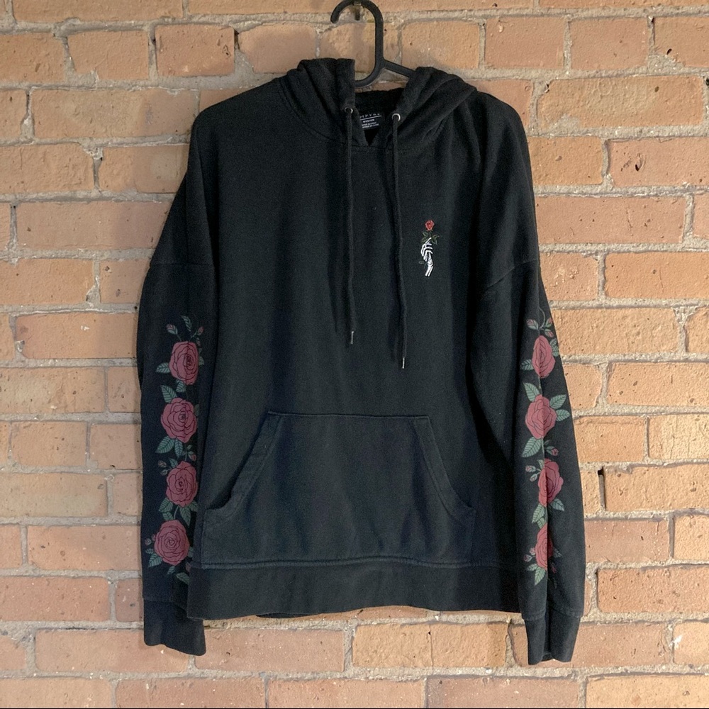 Empyre rose and skeleton hand hoodie